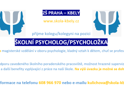 Nabídka práce: Školní psycholog/psycholožka
